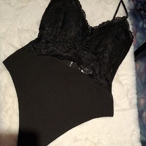 Elegant Black Lace Bodysuit